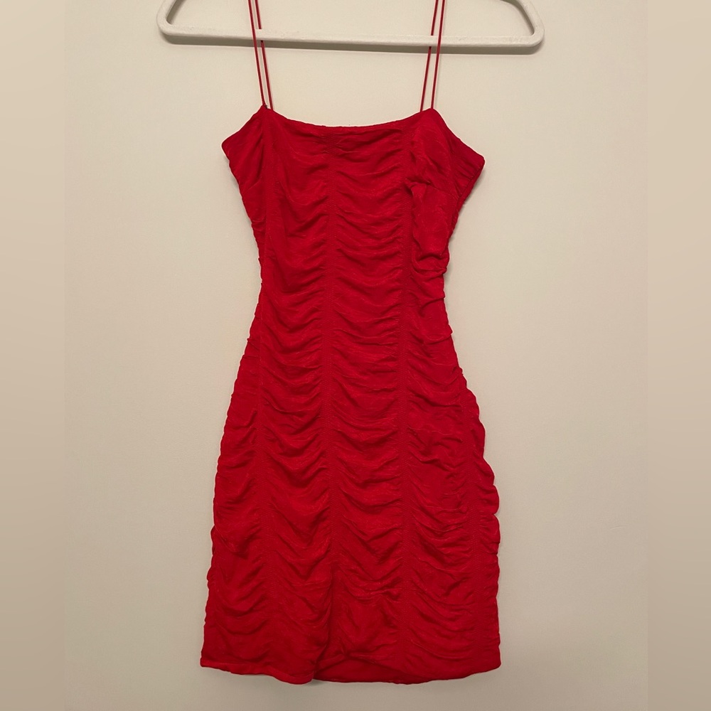 Red mini Dress with Open Back